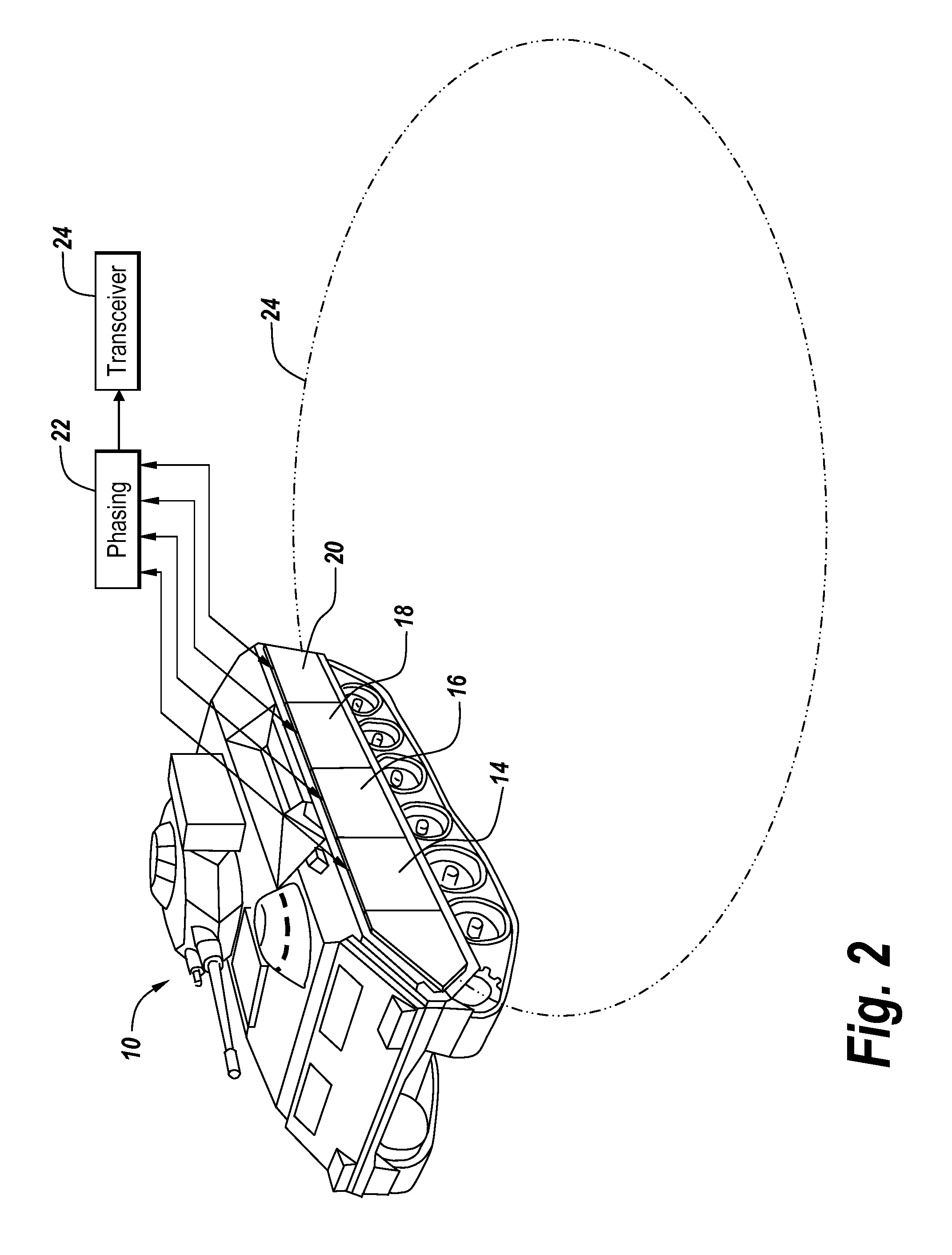 Wide band embedded armor antenna