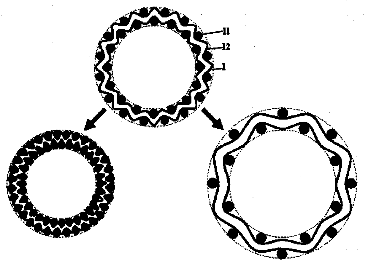 Structural phase transition type radial shrinkable tube fabric and its preparation method and application