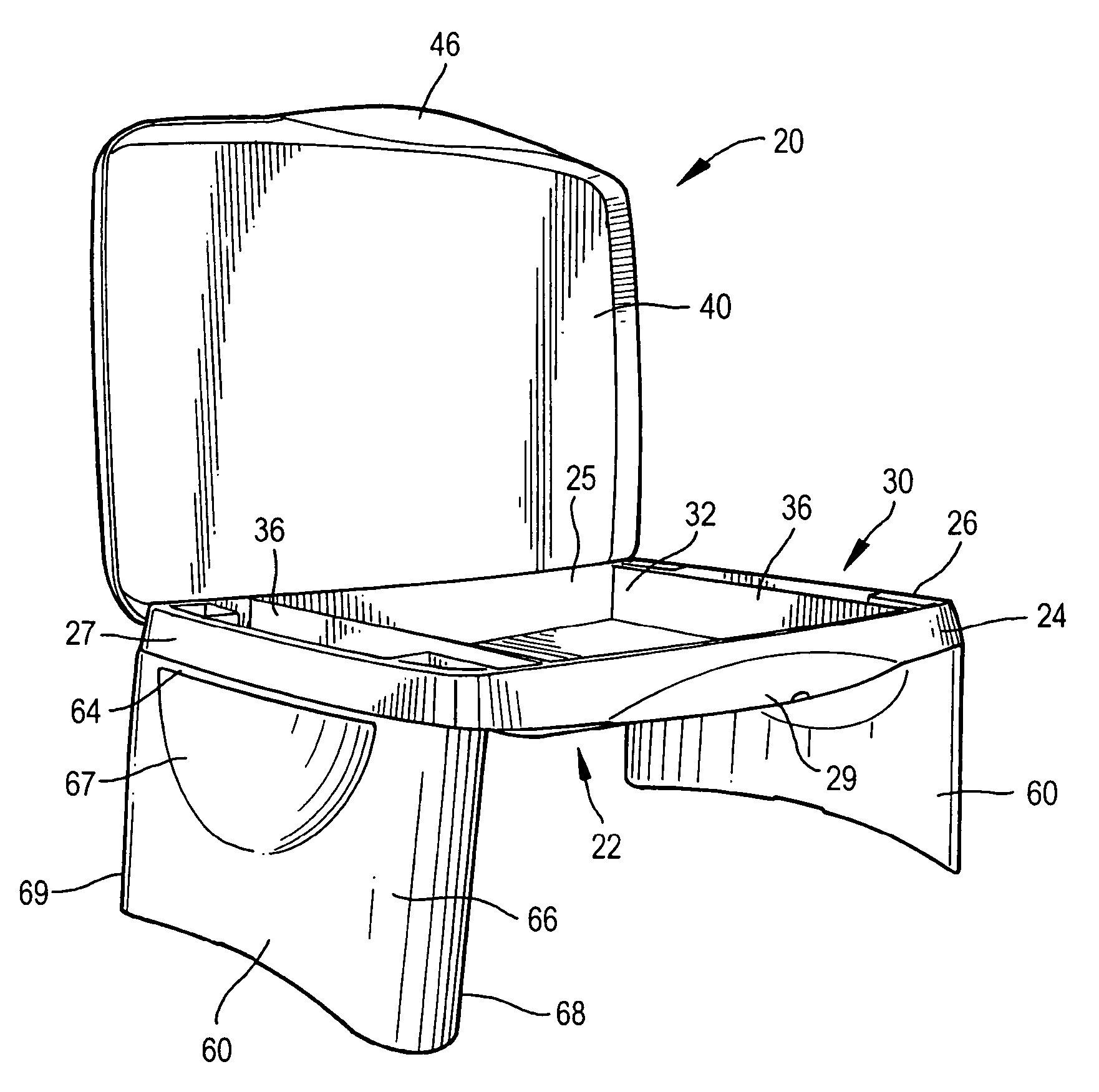 Portable desk with fold-out legs and storage