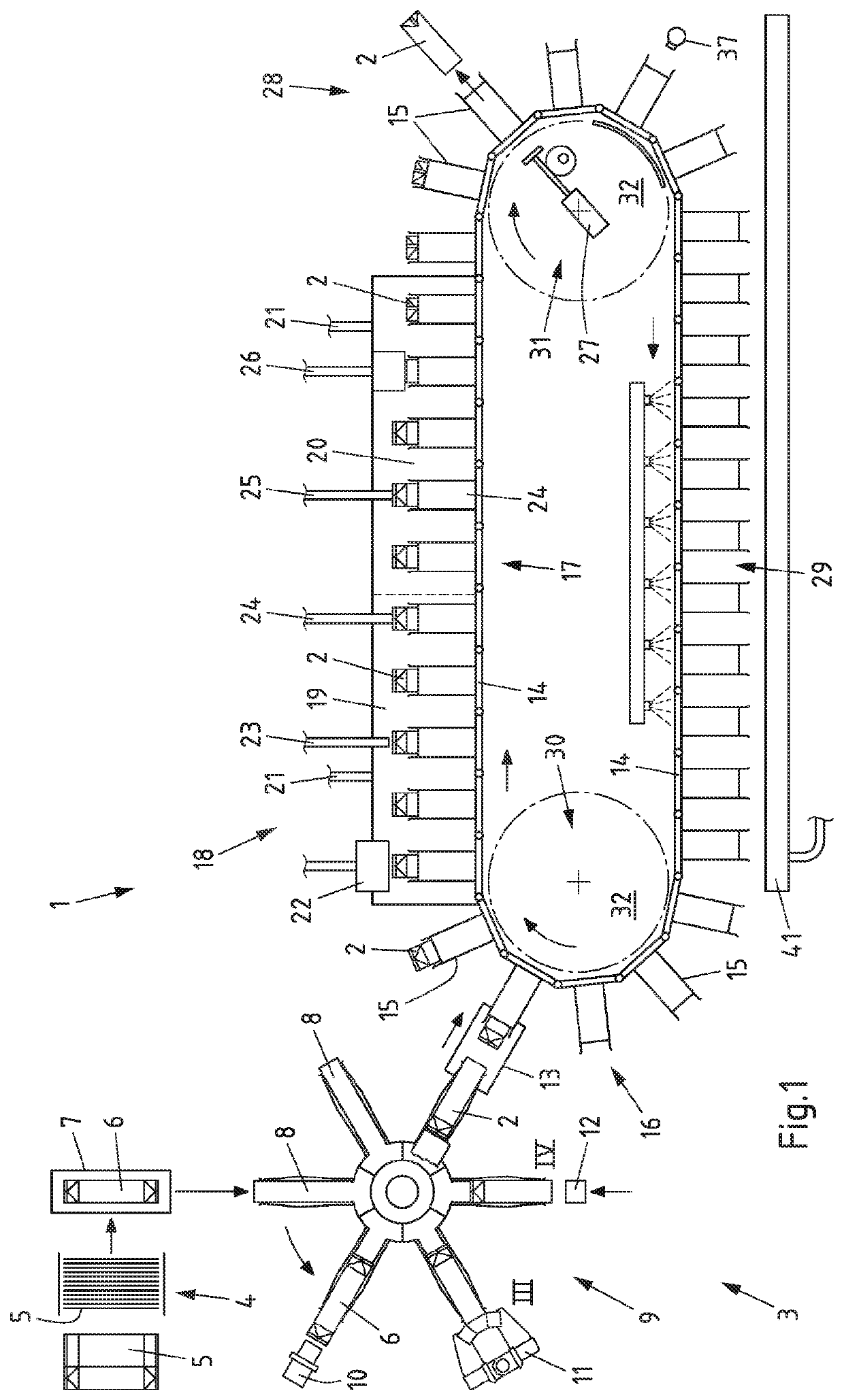 Filling machine and method for filling packages with a fluid product