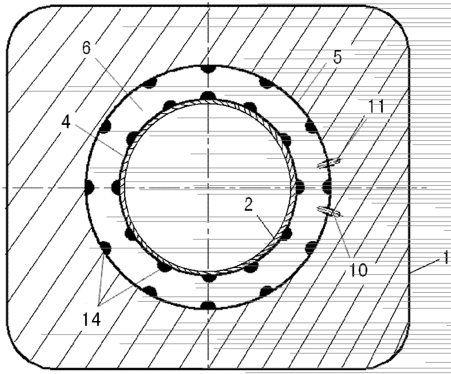 Grouting connection node for deepwater floating type platform steel structures