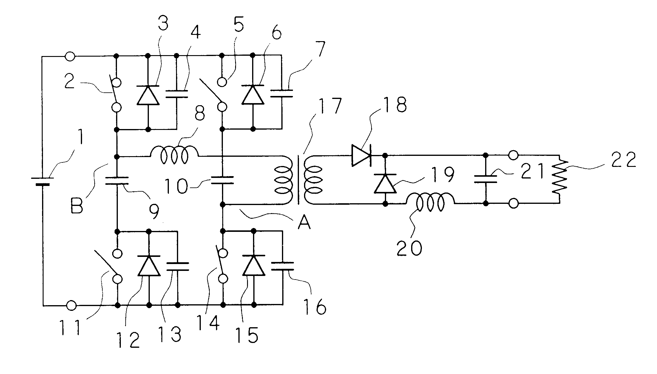 Active clamping for zero current zero voltage forward conversion