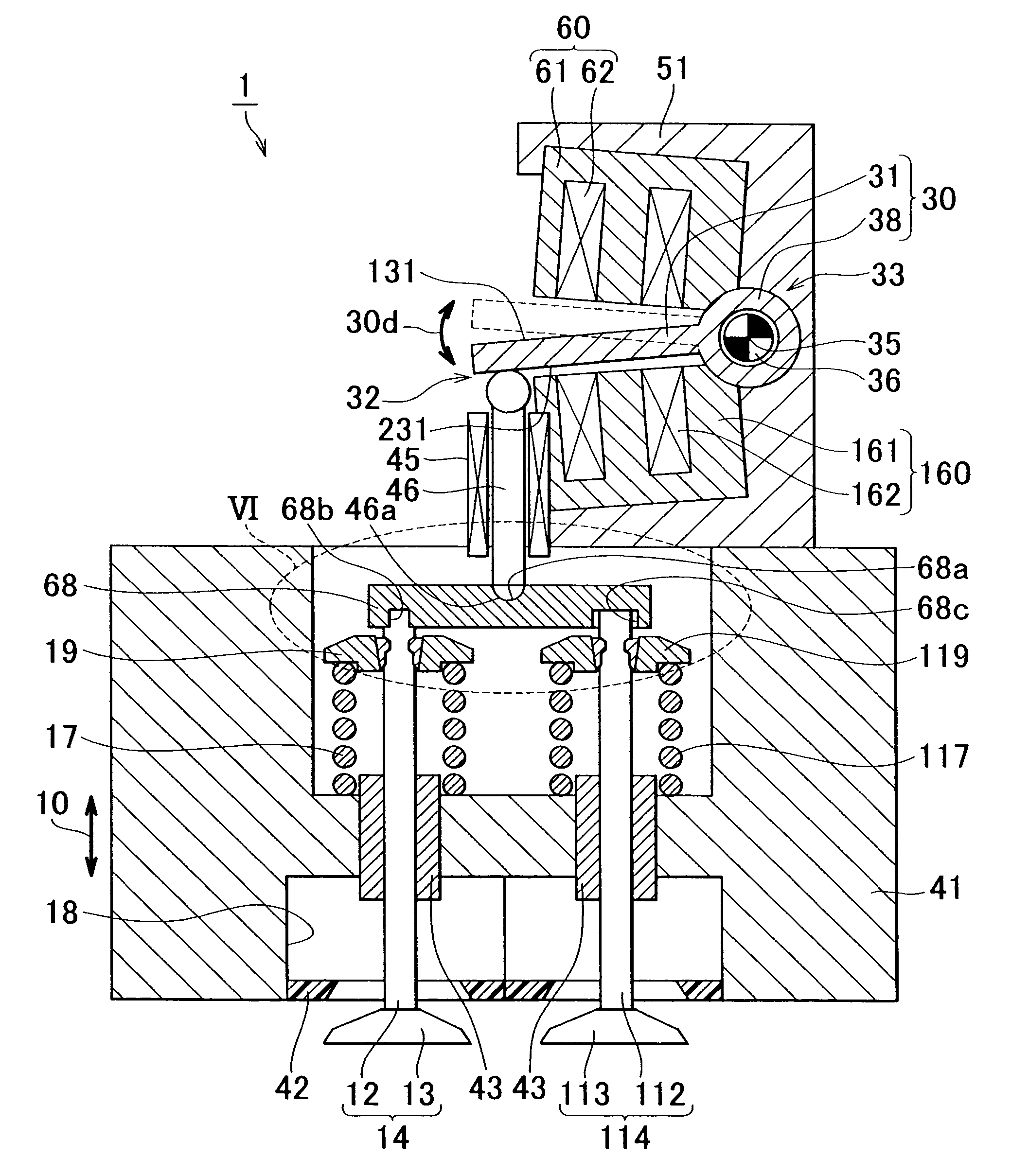 Electromagnetically driven valve