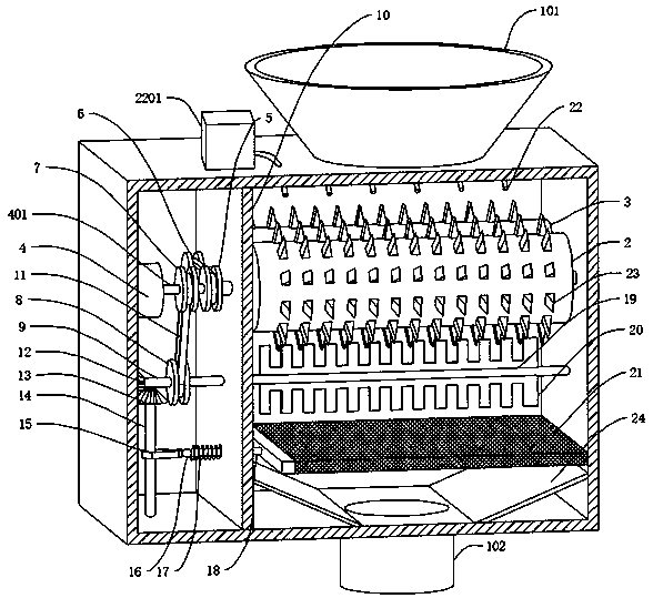 Sand screening device for construction