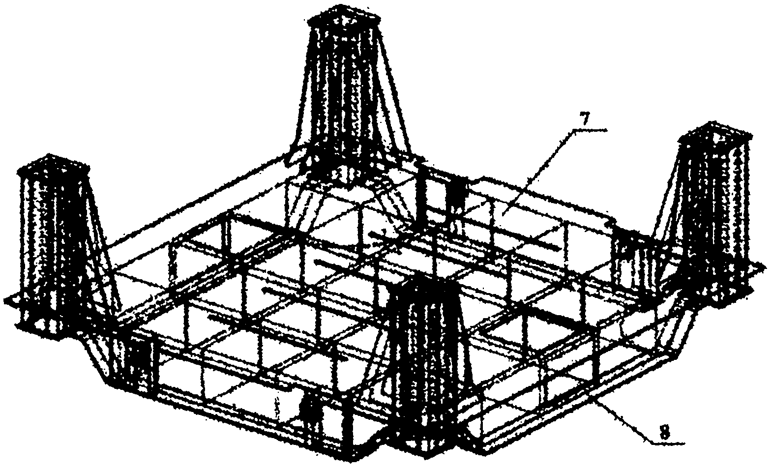 Stern hydraulic rudder installing walking trolley