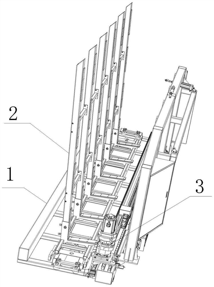 Pull-type glass transfer device