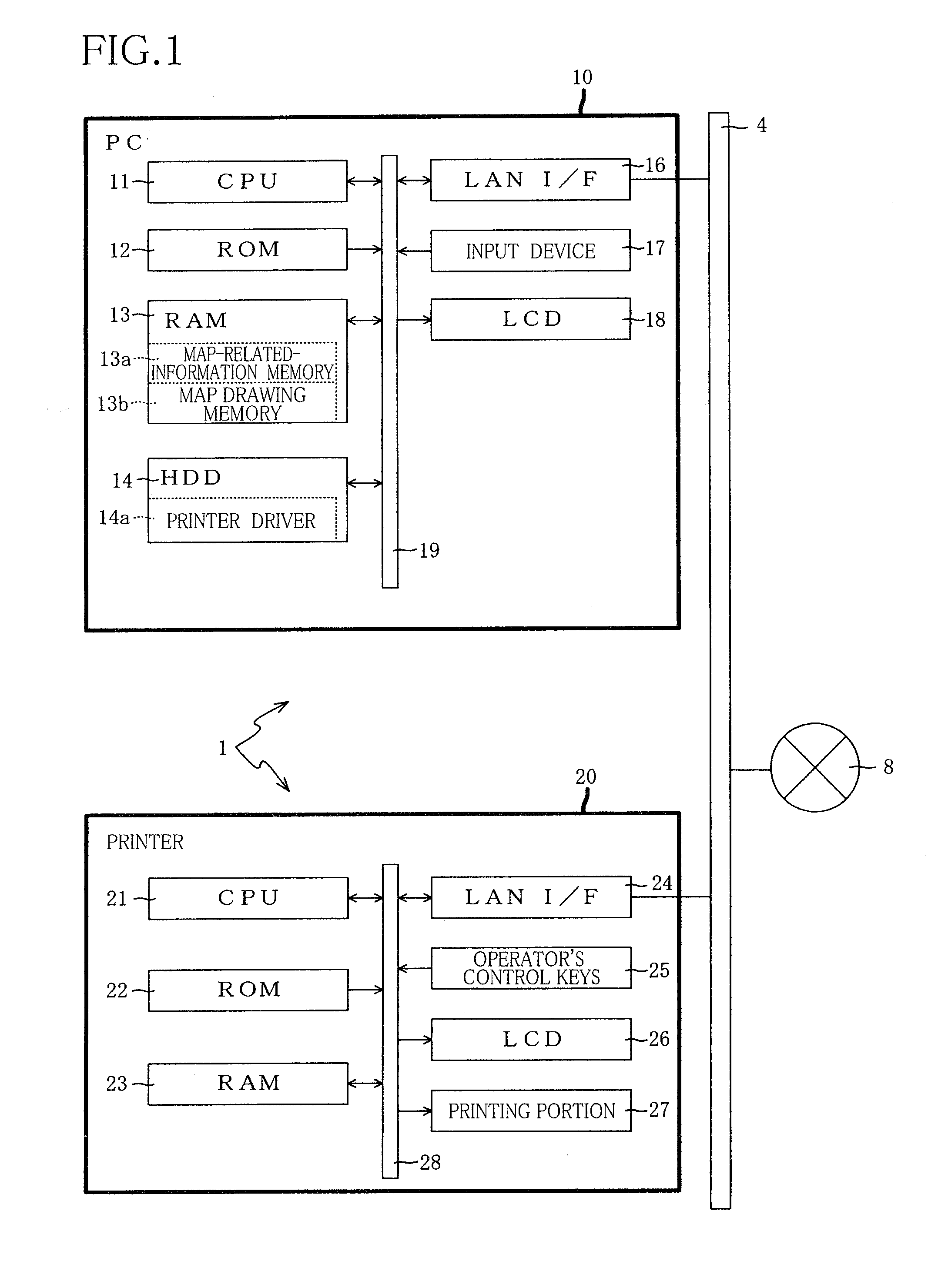 Map generating device, and memory medium storing map generating program