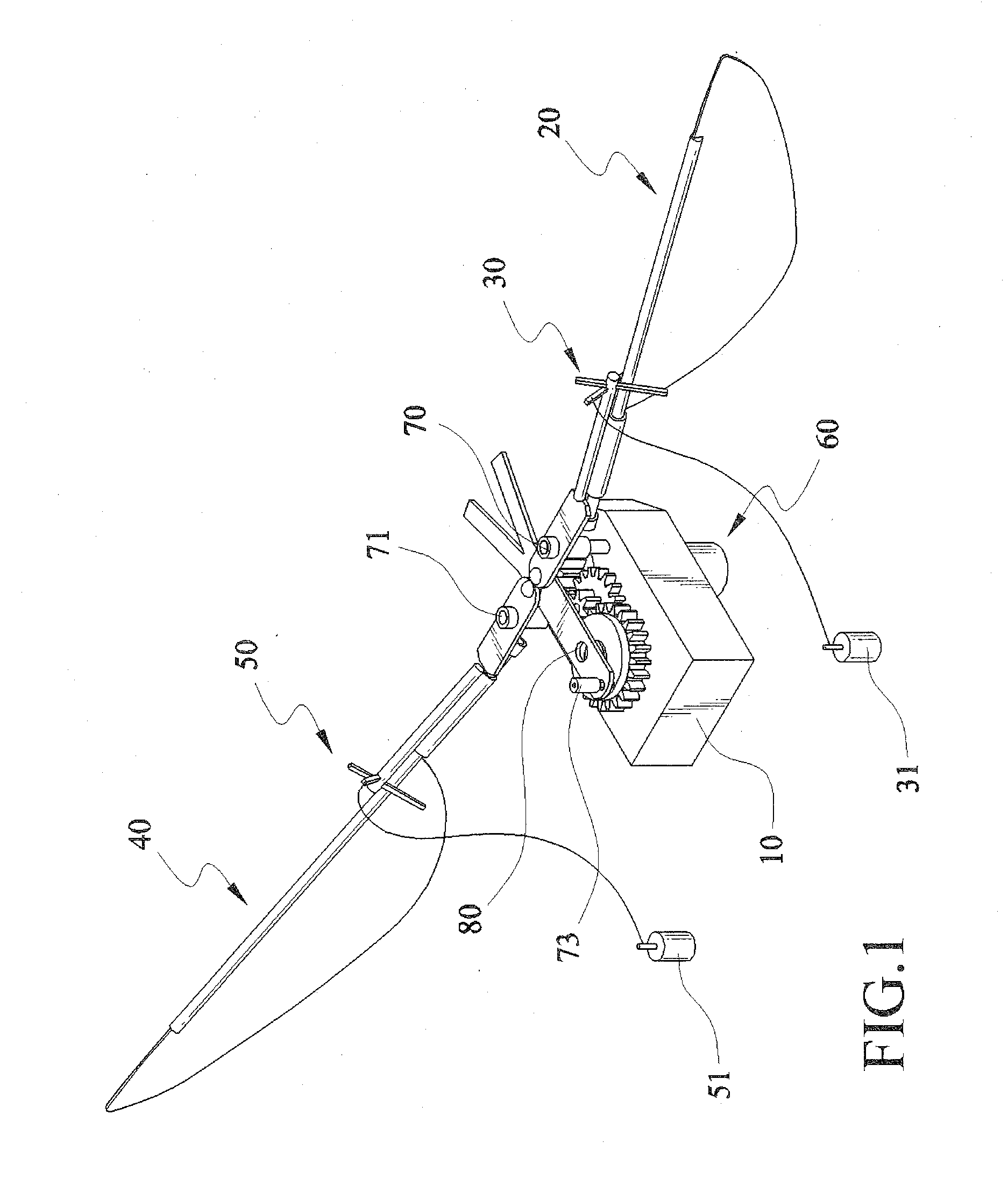 Flying wing rotation mechanism of micro air vehicle