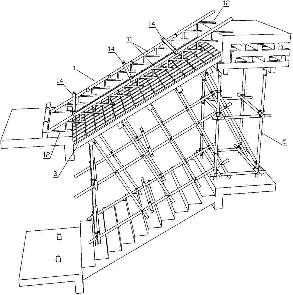 Stair construction method through shaped supports