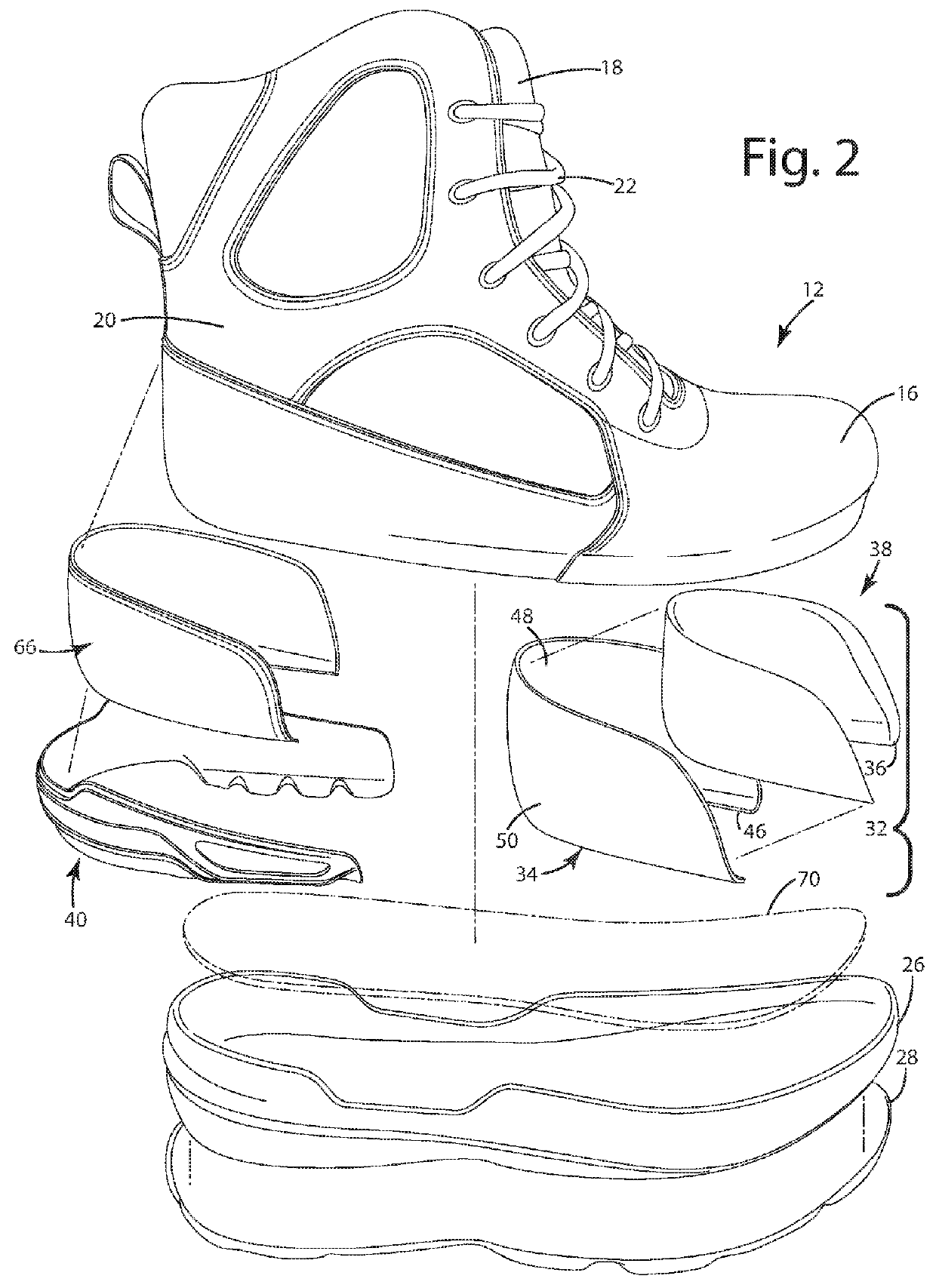 Footwear construction with heel support assembly