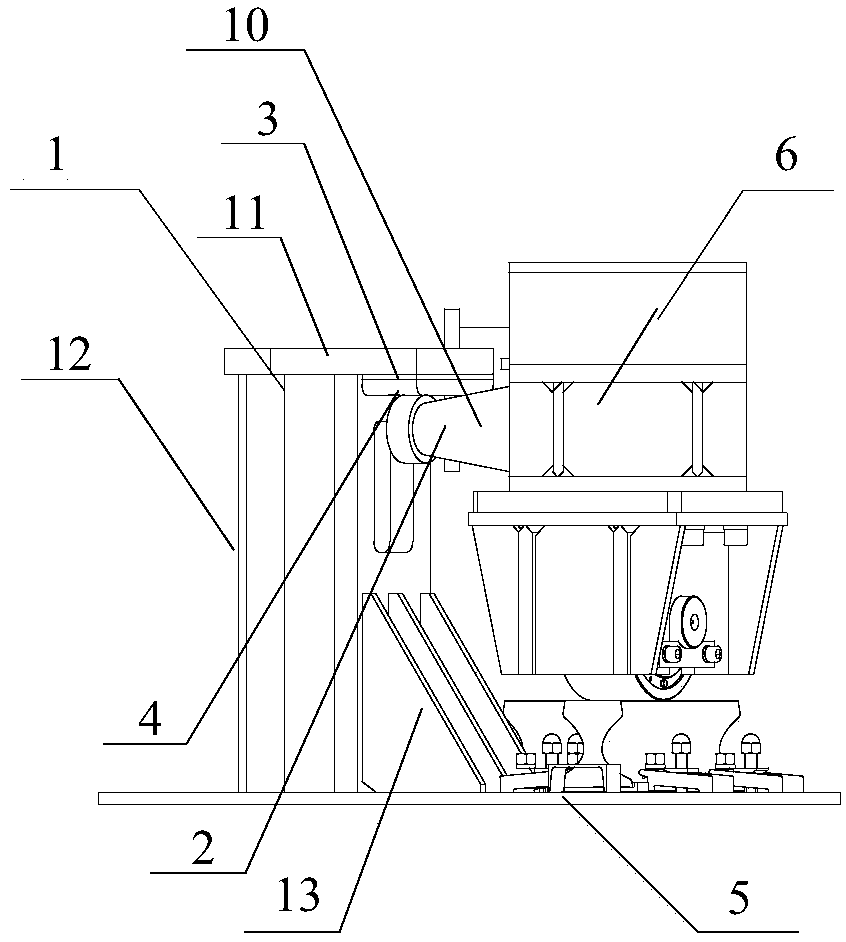 Trolley limiting device of magnetic suspension railroad switch