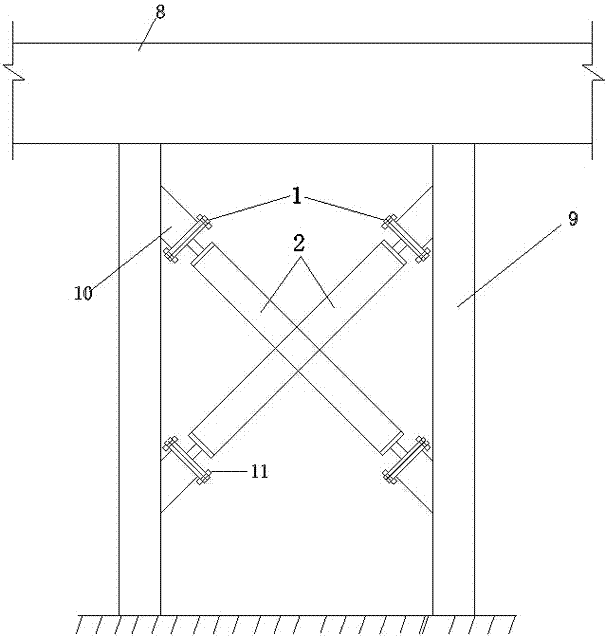 An energy-dissipating shock-absorbing tie-beam for double-limb bridge piers