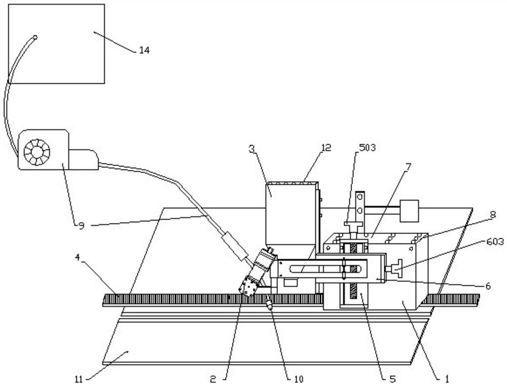 Portable soft track swing submerged-arc welding device and welding method