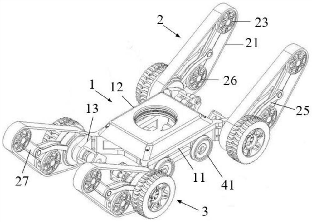 Multi-drive-mode vehicle for complex terrains and obstacle crossing method of multi-drive-mode vehicle