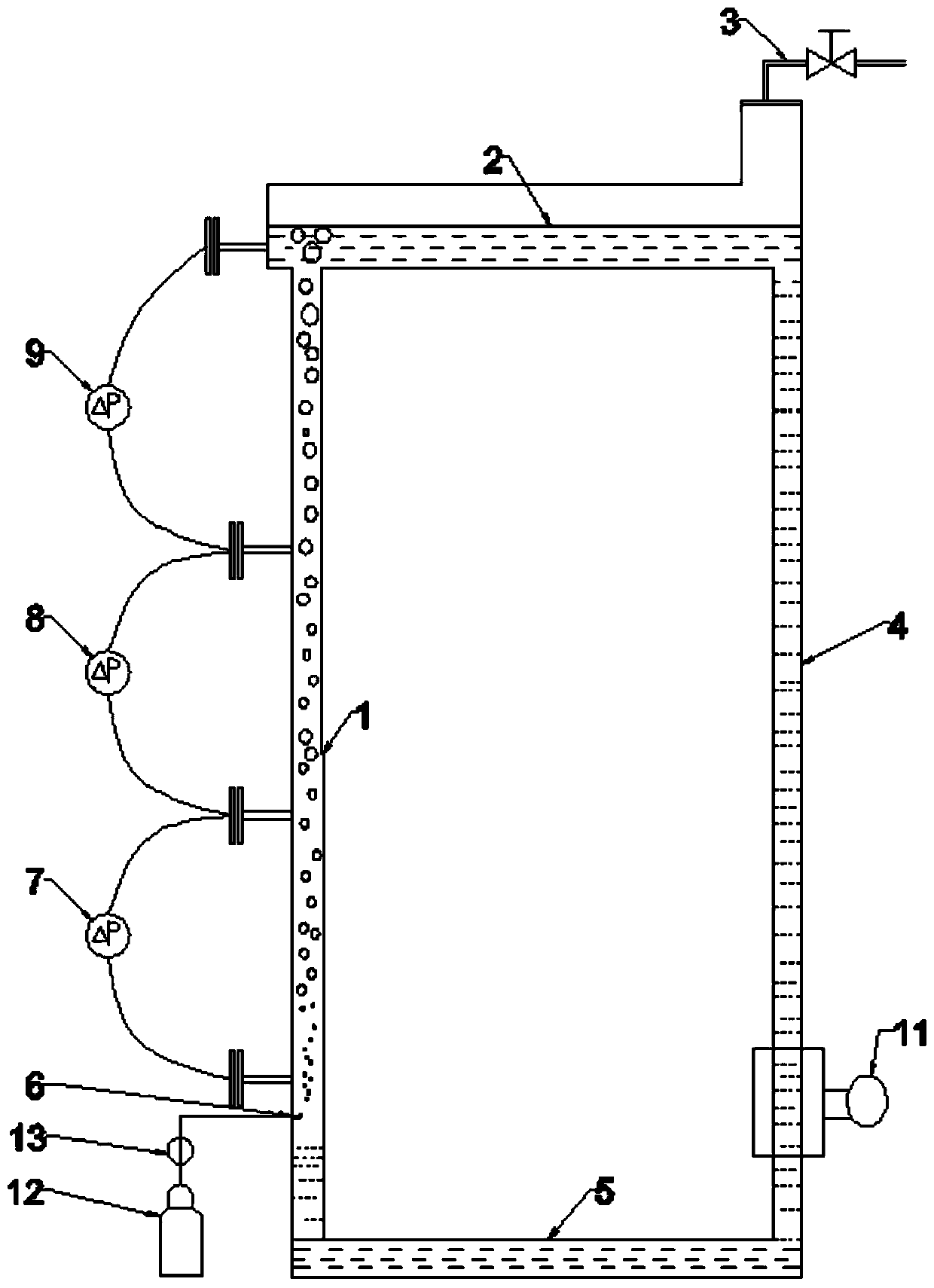 Liquid lead bismuth alloy-inert gas two-phase flow void fraction measuring device and method based on differential pressure method