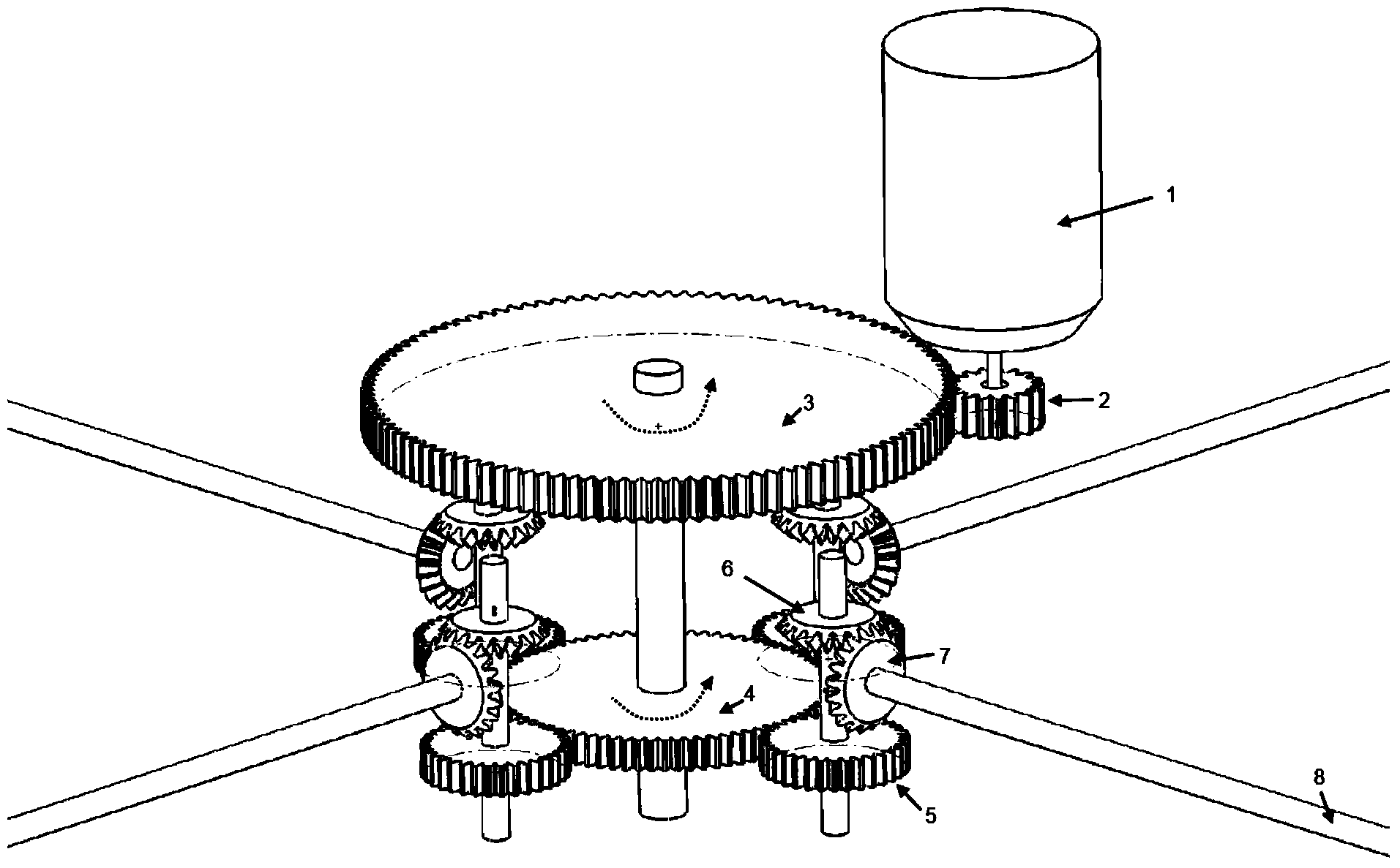 Multi-shaft rotor aircraft and transmission mechanism thereof