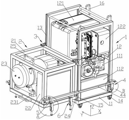 Separated damping type movable generator