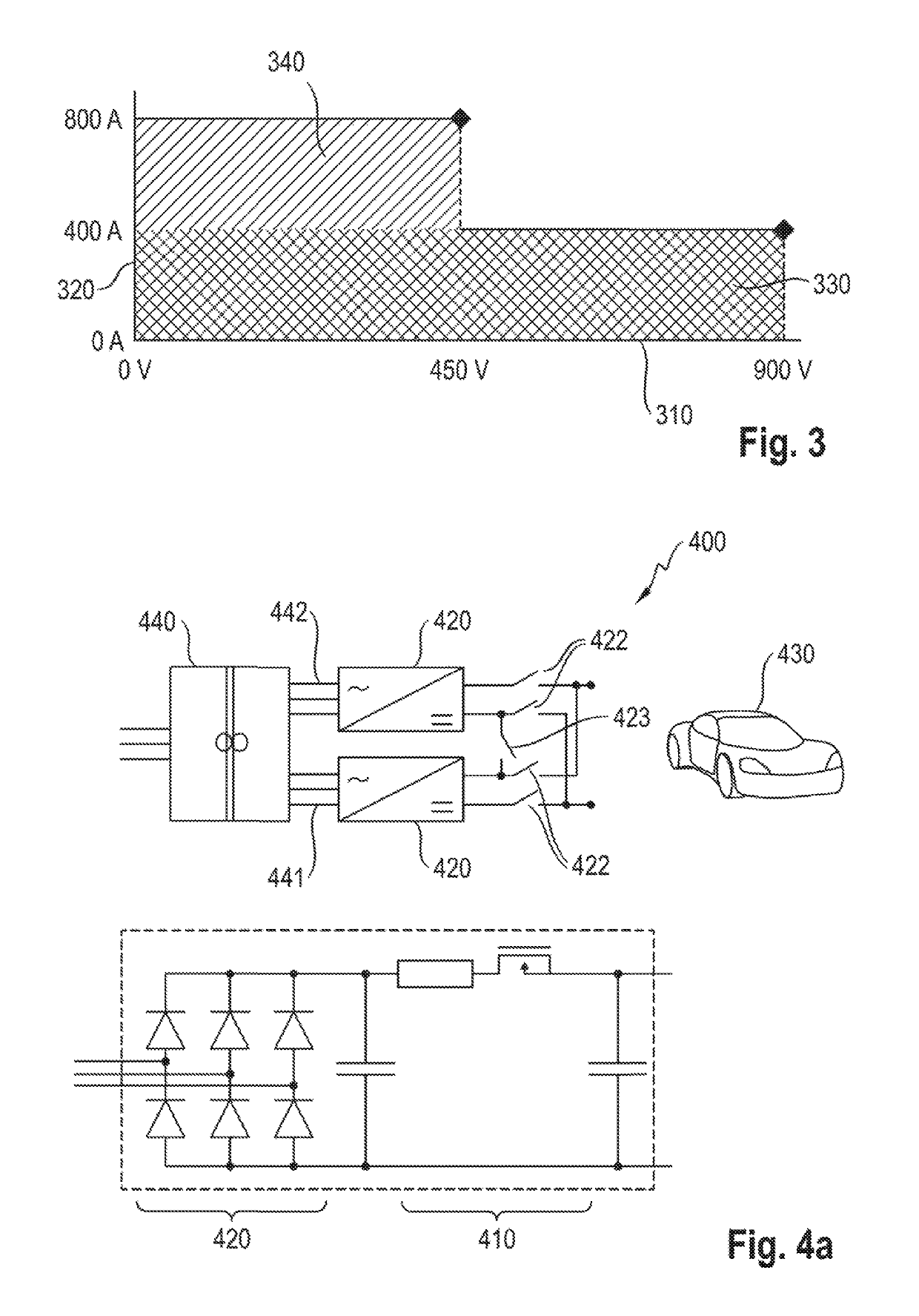 Modular power electronics system for charging an electrically operated vehicle