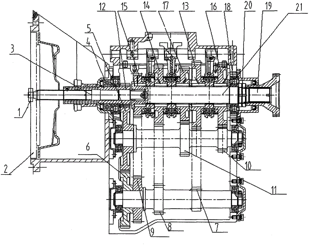 An easy-to-maintain coaxial mechanical gearbox