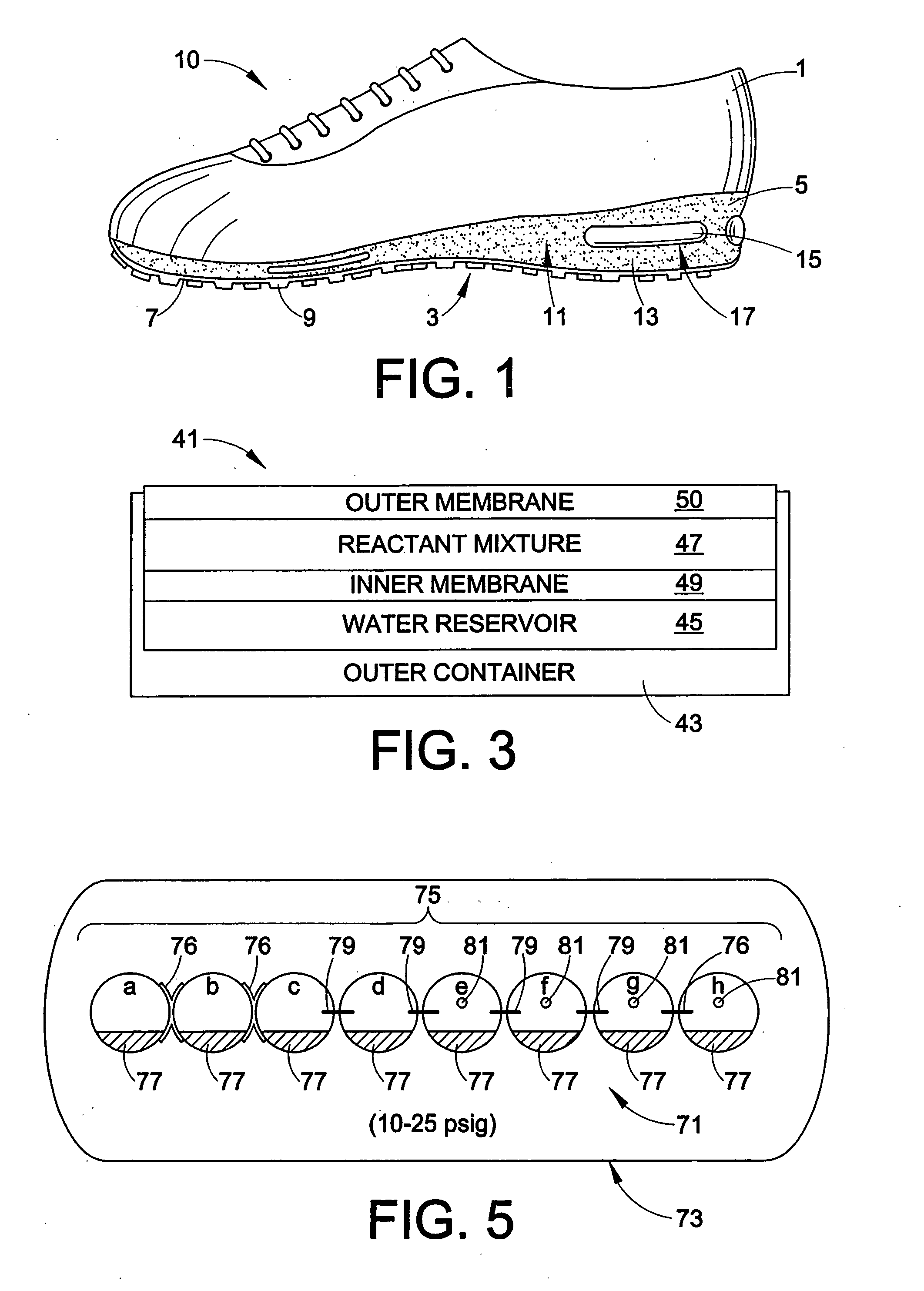 Self-inflating cushion and footwear including same