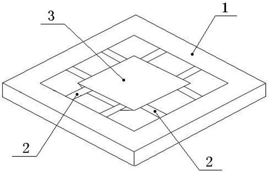 Single-chip integrated eight-beam-arm triaxial accelerometer