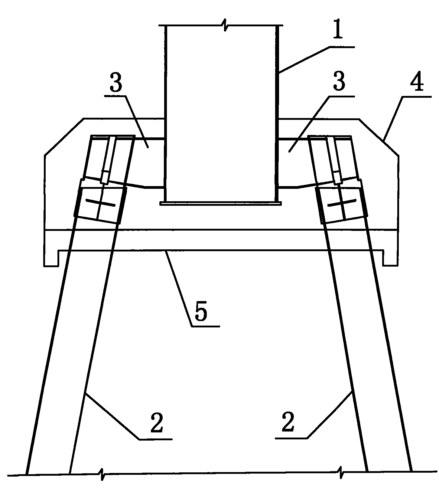 Connecting structure between fan tower cylinder and pile foundation