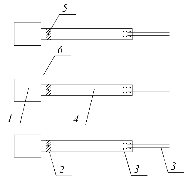 Rock steep slope high-cantilever slope closing reinforcing structure and construction method thereof