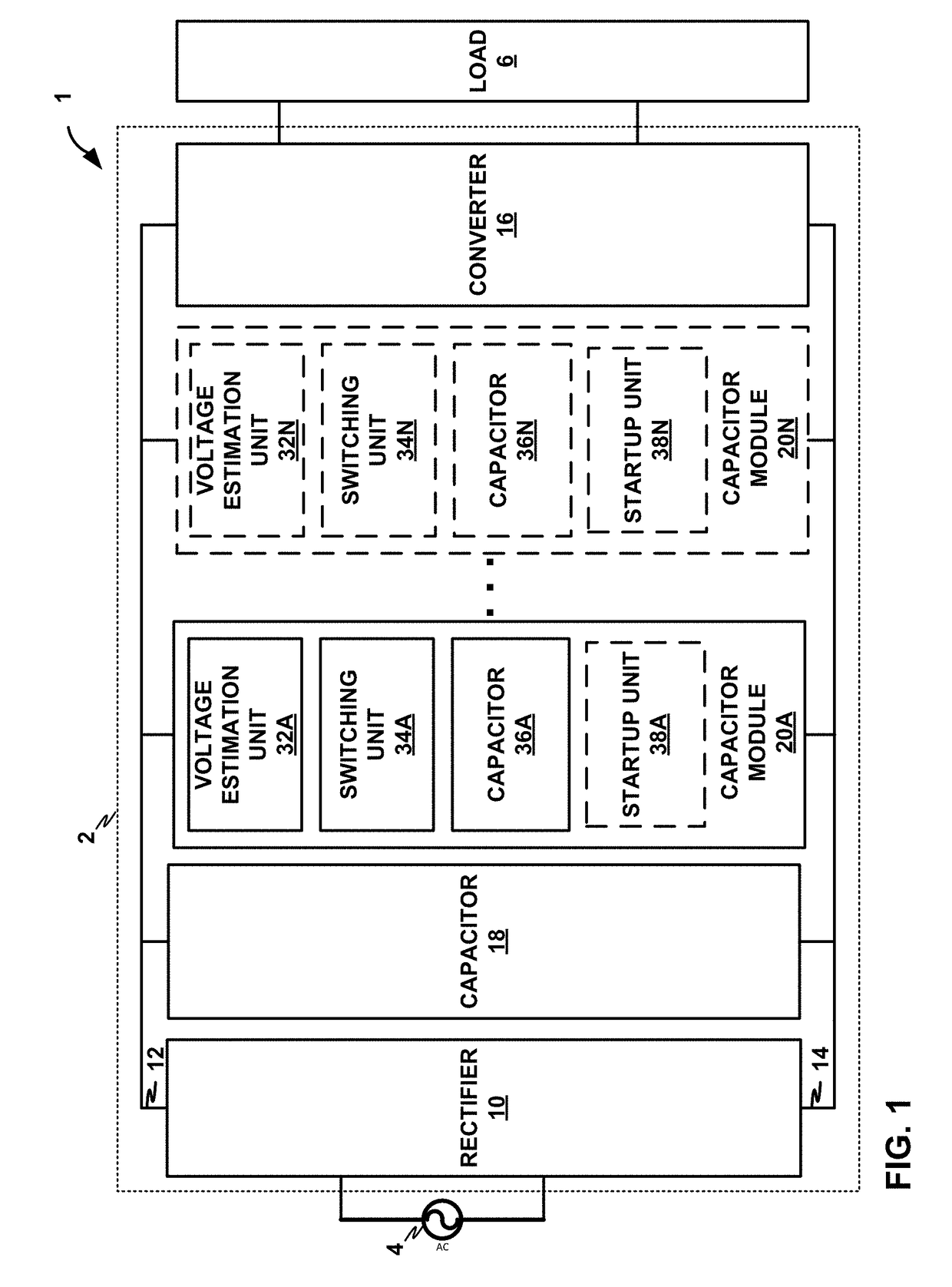 Voltage doubler with capacitor module for increasing capacitance