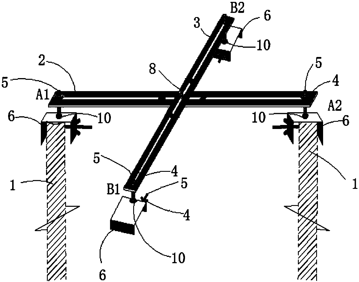 Pore-forming pouring pile inclination detection auxiliary device and inclination detection method