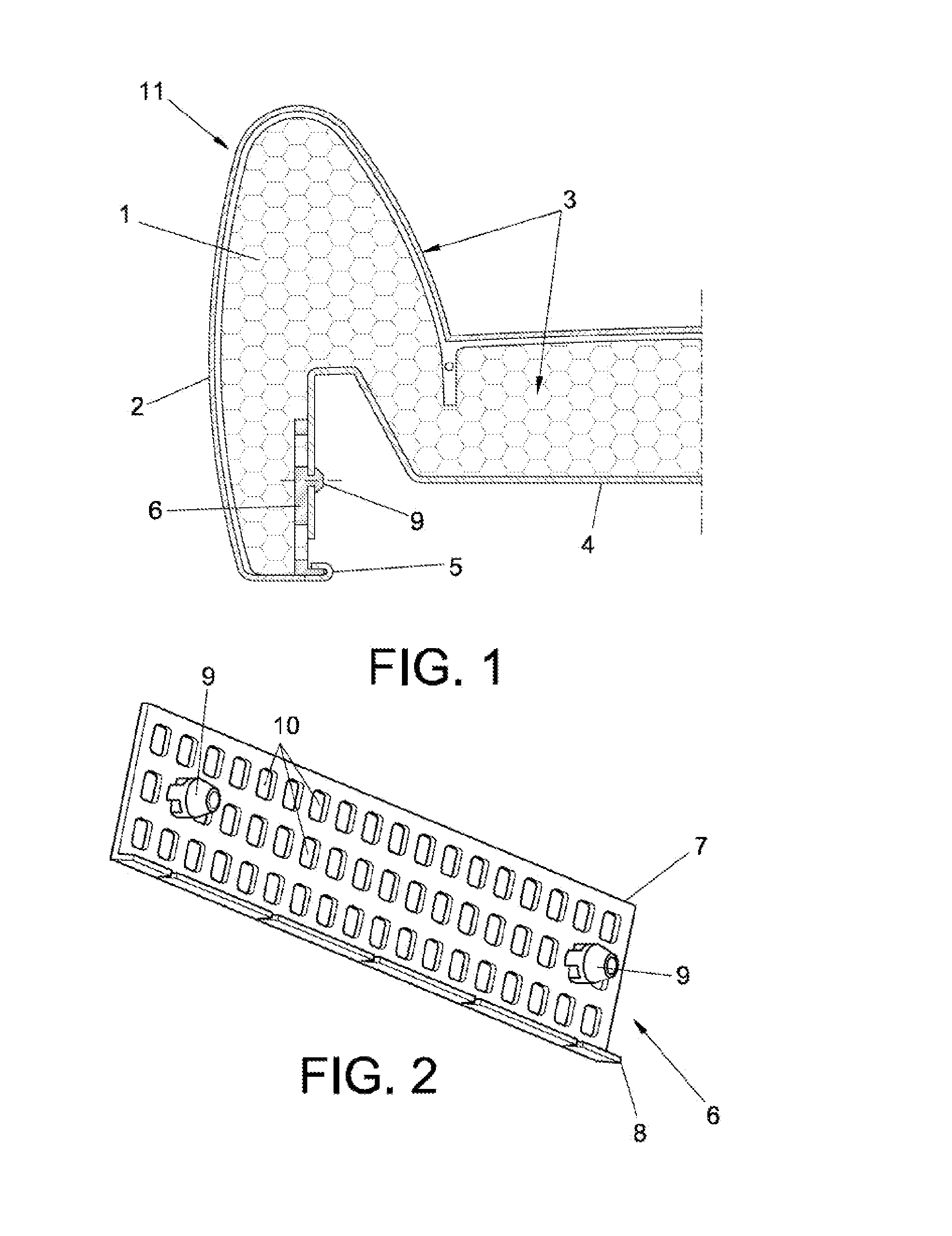 Fastening system for seats