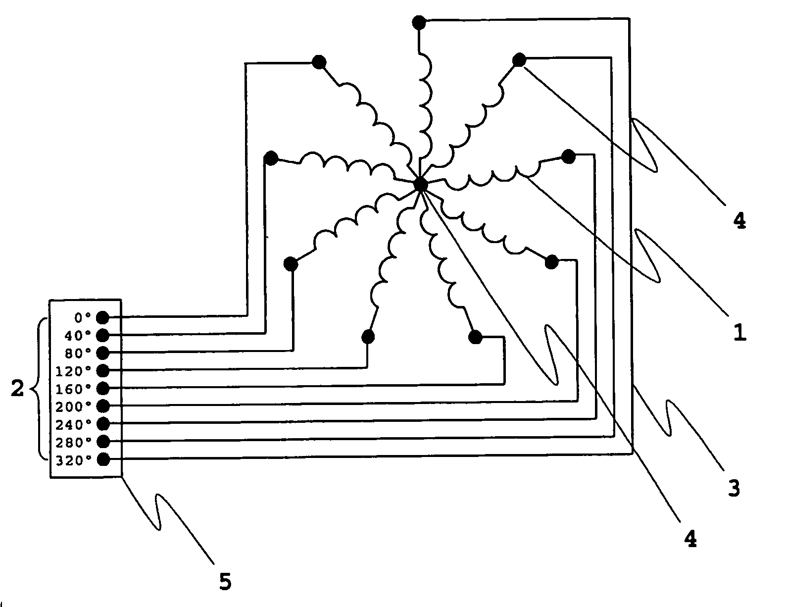 High phase order electrical rotating machine with distributed windings