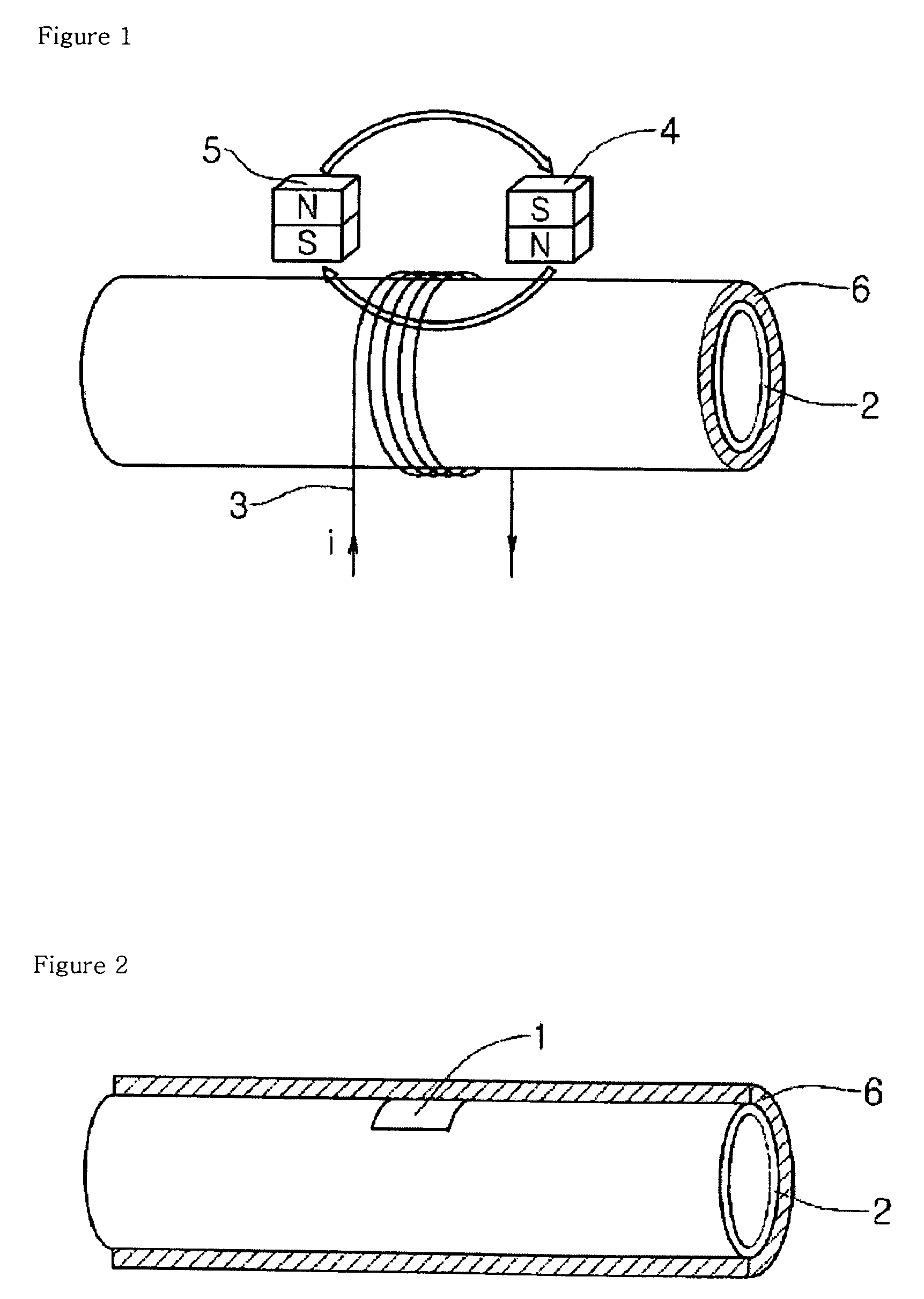 Apparatus for generating and measuring bending vibration in a non-ferromagnetic pipe without physical contact