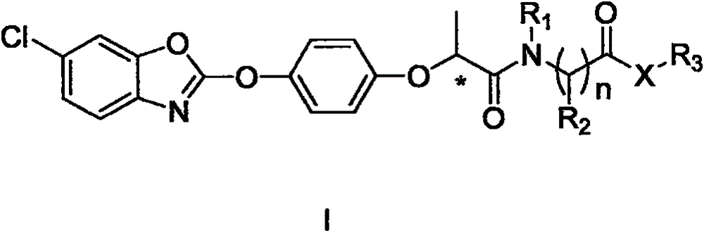 N-substituted alkyl arylxoy phenoxyl propanamide compound with herbicidal activity and preparation and application thereof