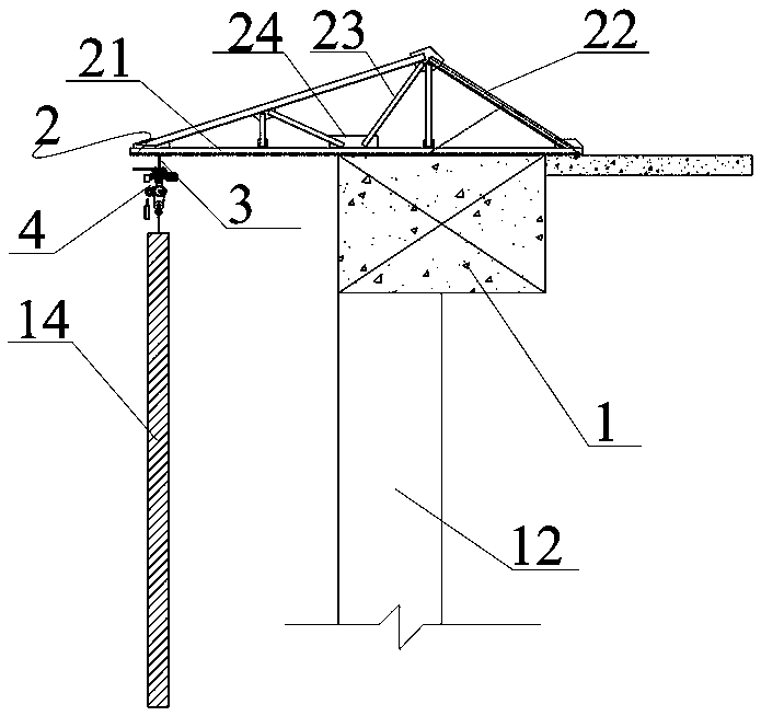 Circular foundation pit lined wall formwork construction system and construction method