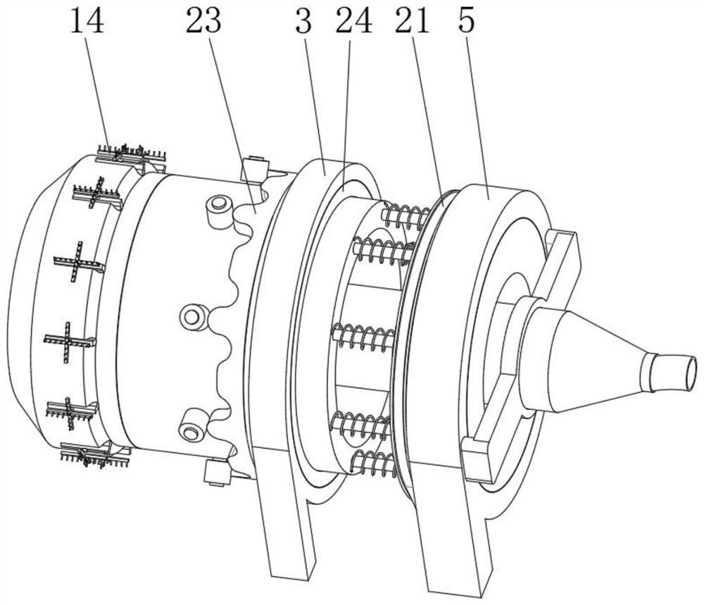 A device for cleaning the inner wall of the outlet of a concrete mixing tank and its application method