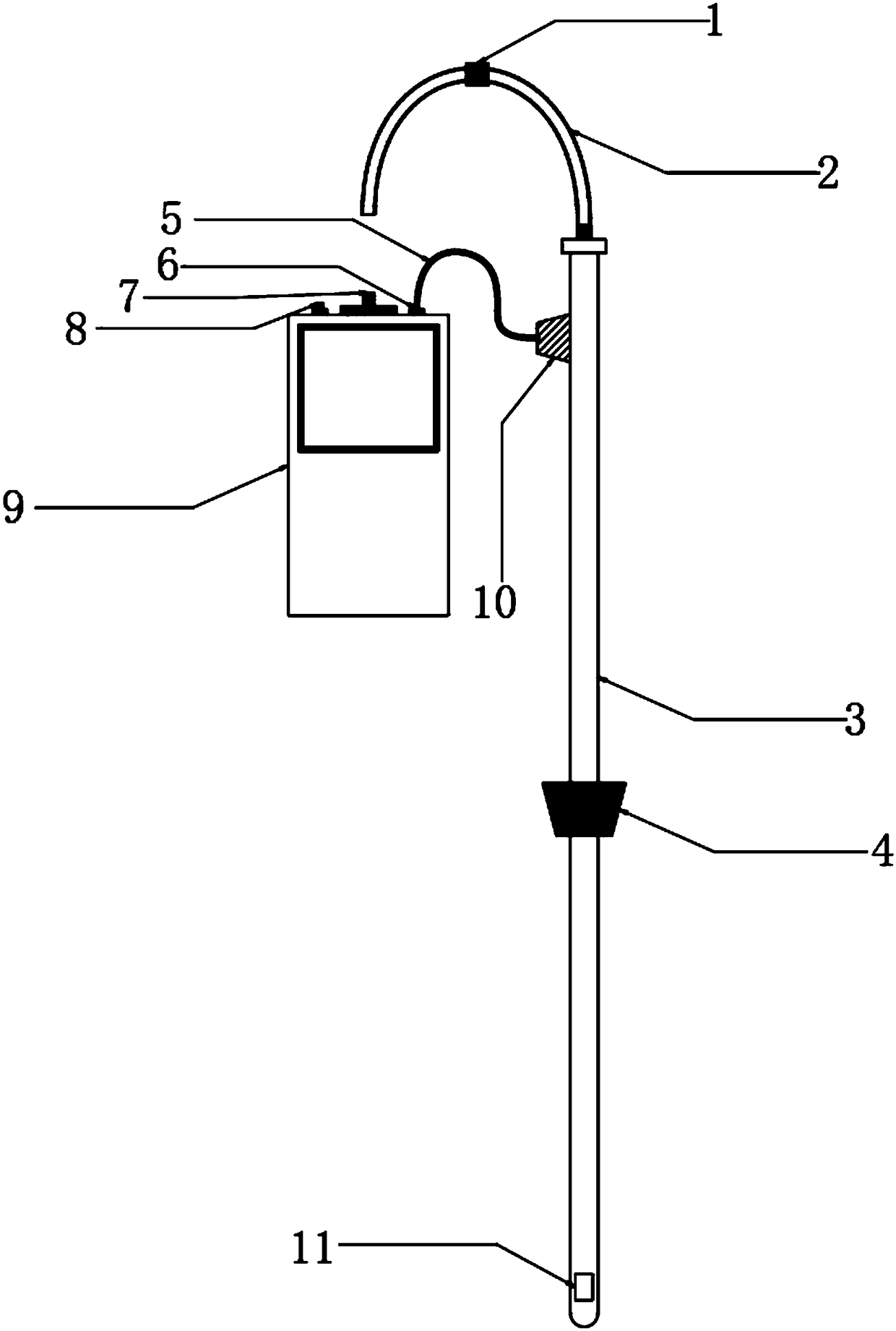 Detection instrument for soil pollutants as well as detection method