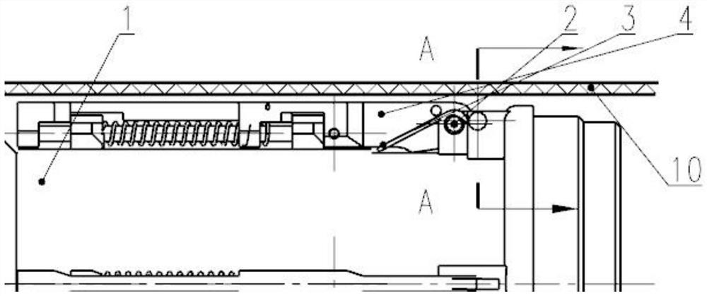 Method for unfolding and locking small-caliber projectile body-large wingspan space folding empennage