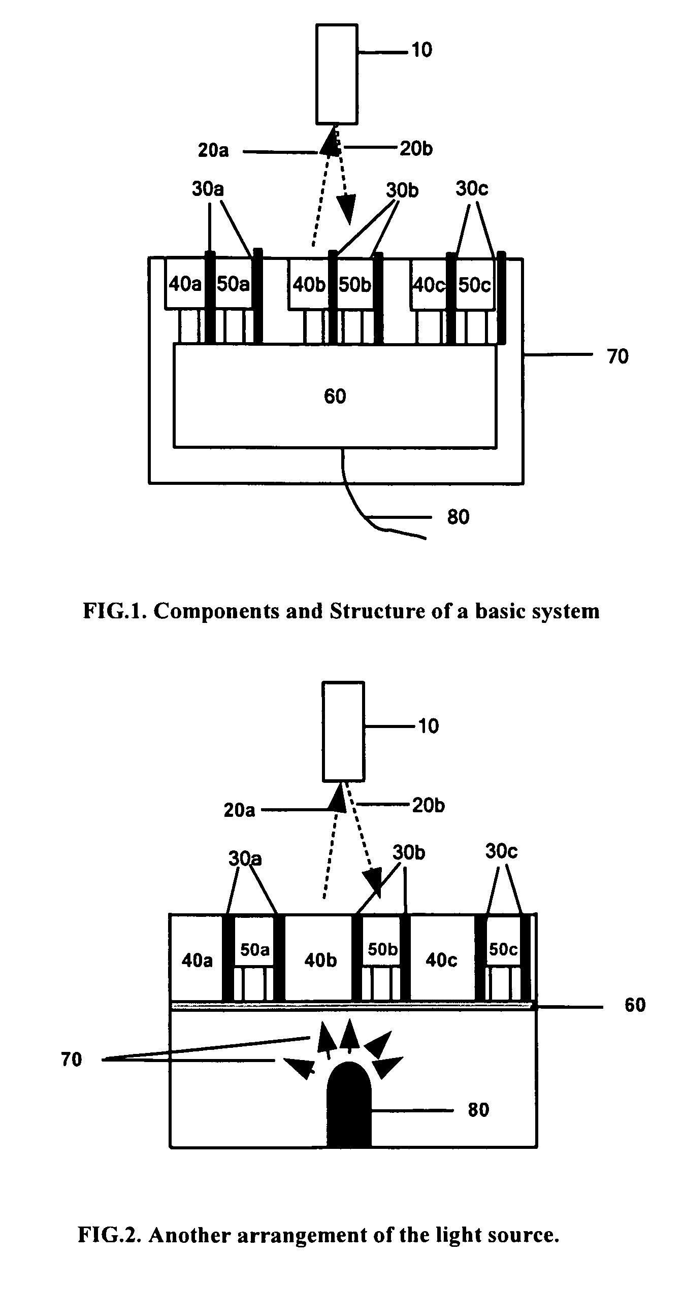 Input devices operable by reflected light