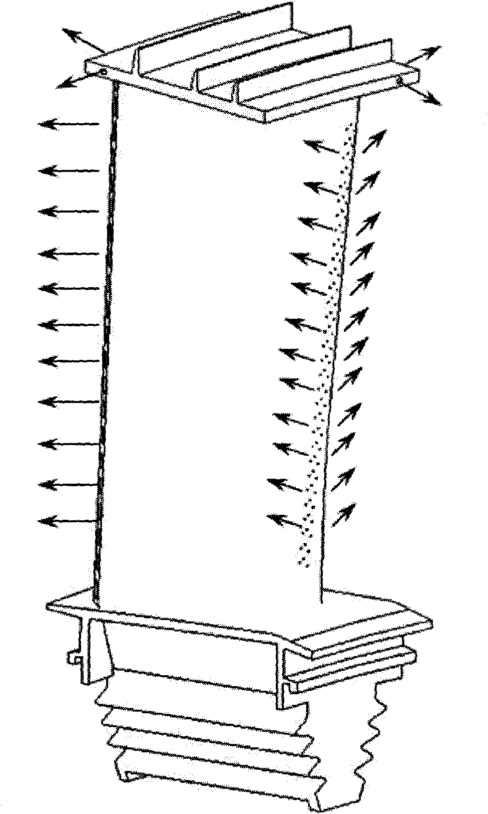 Gas turbine cooling blade with crown