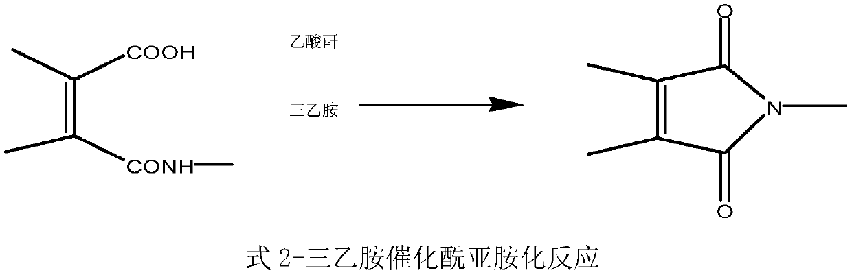 A kind of three-step mixed imidization method for preparing polyimide fiber