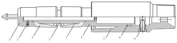 Electric pump well temporary plugging and drainage integrated self-lifting casing and fishing free device