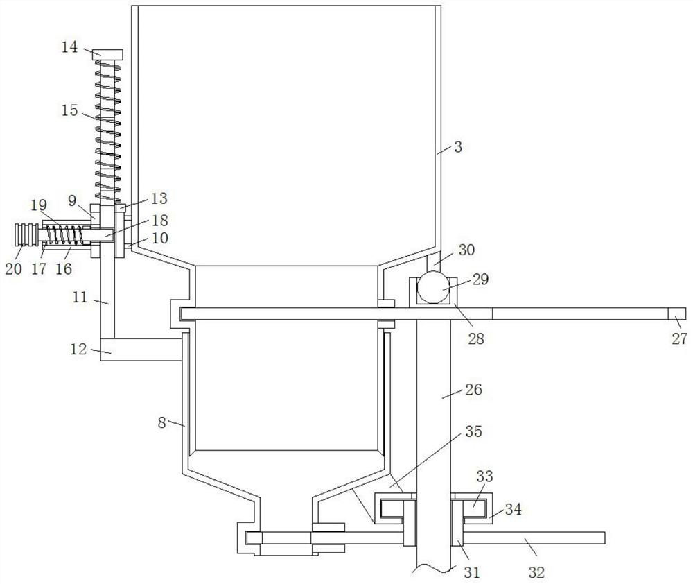 Material control device for bagging during rice processing