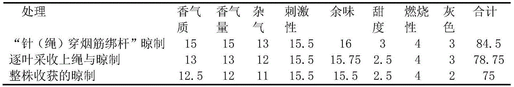 Needle rope threading, tobacco stem binding and airing method of cover of tobacco of cigar