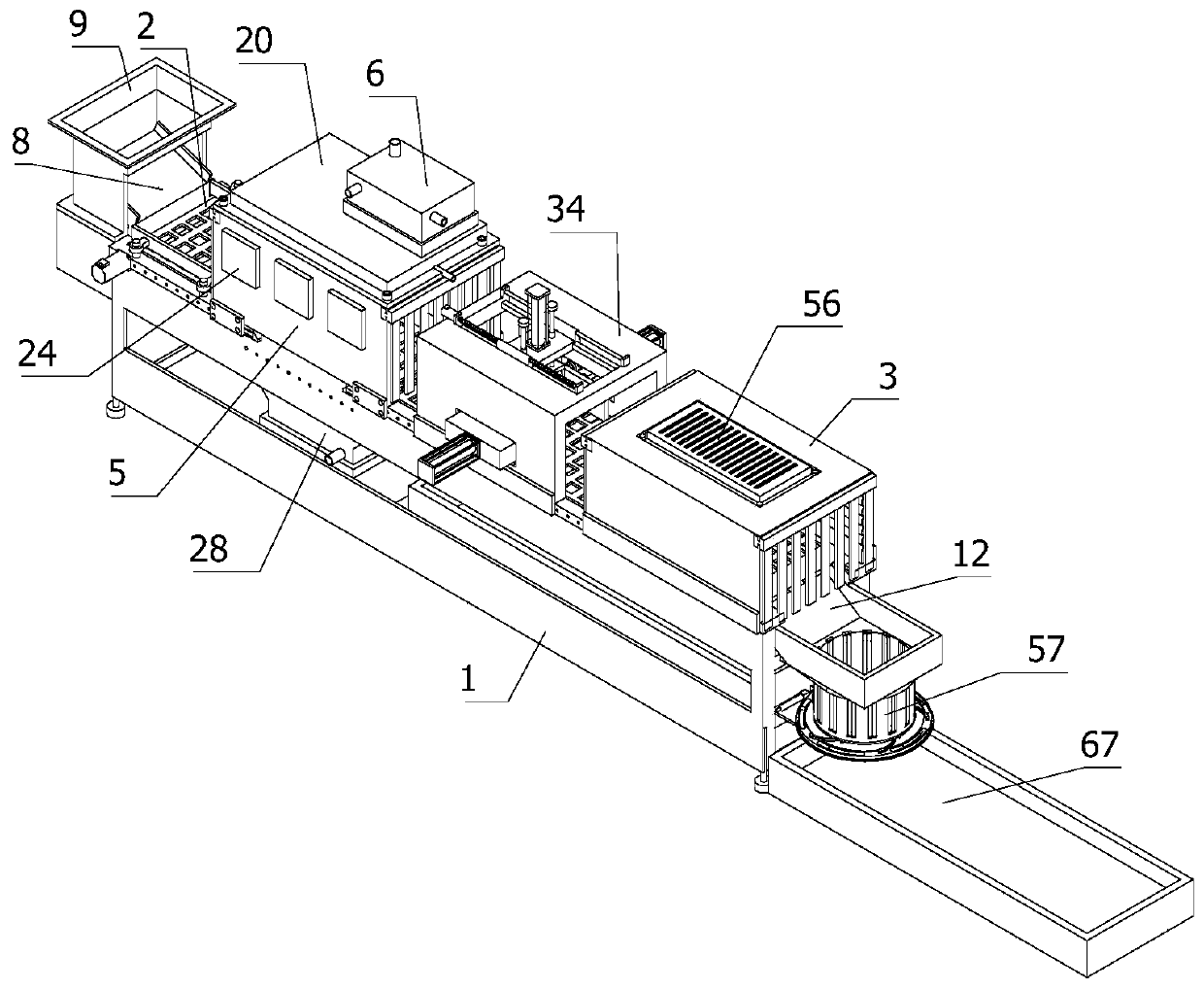 Unfreezing dehumidification vacuum-tumbling automatic production line