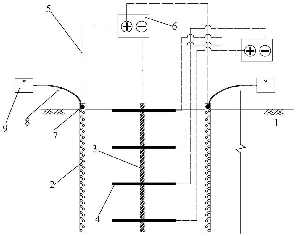 Enhanced electroosmotic method and system for strengthening soft clay foundation