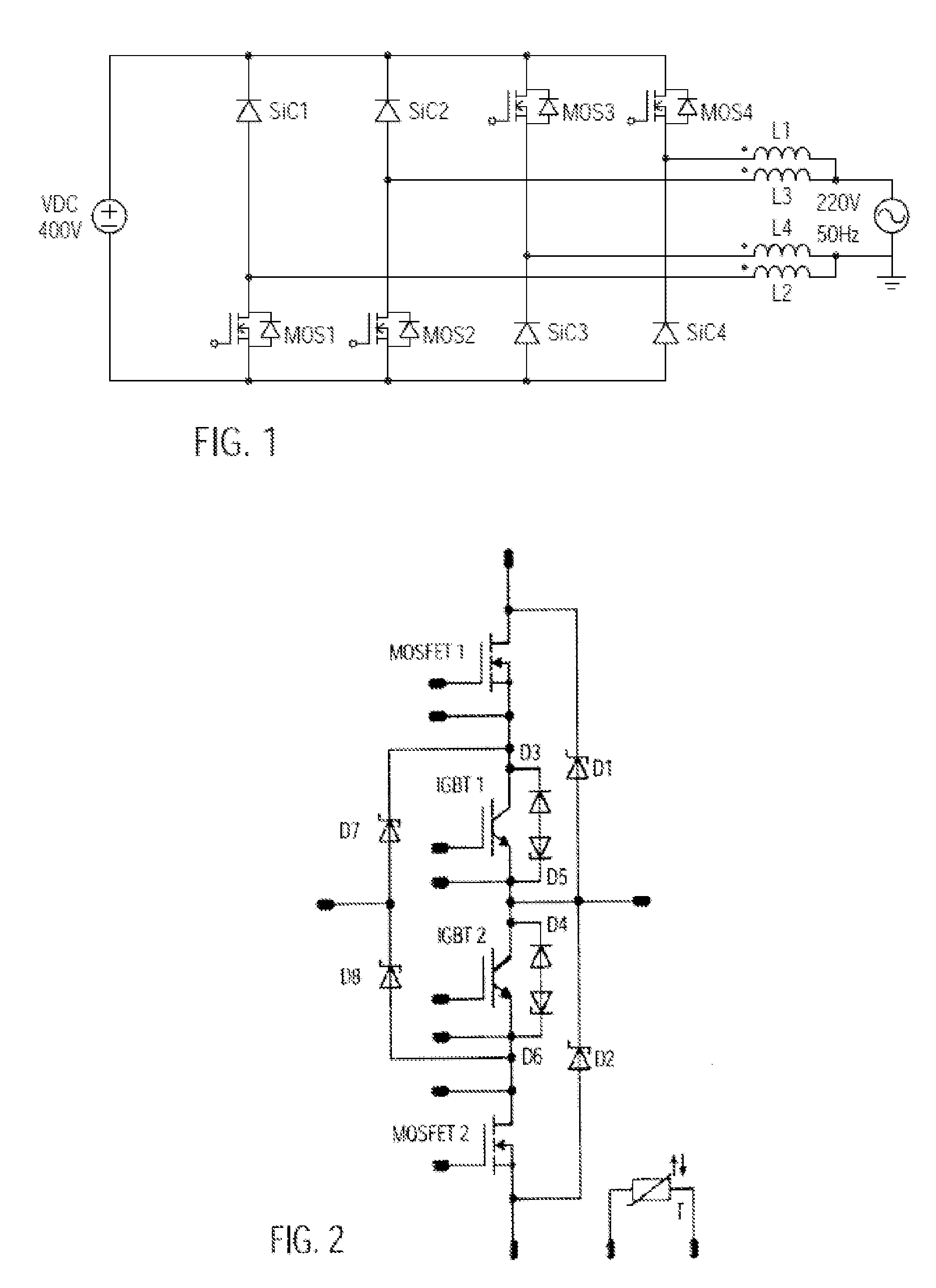 Inverter topologies usable with reactive power