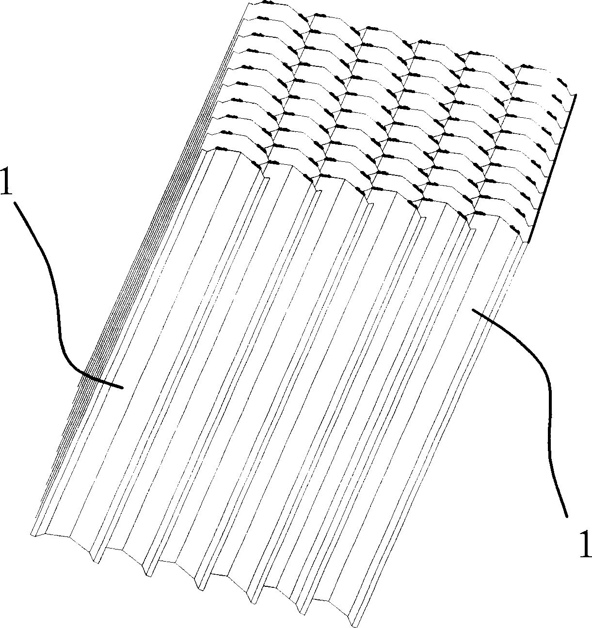 Pipe-chute sheet material for water treatment