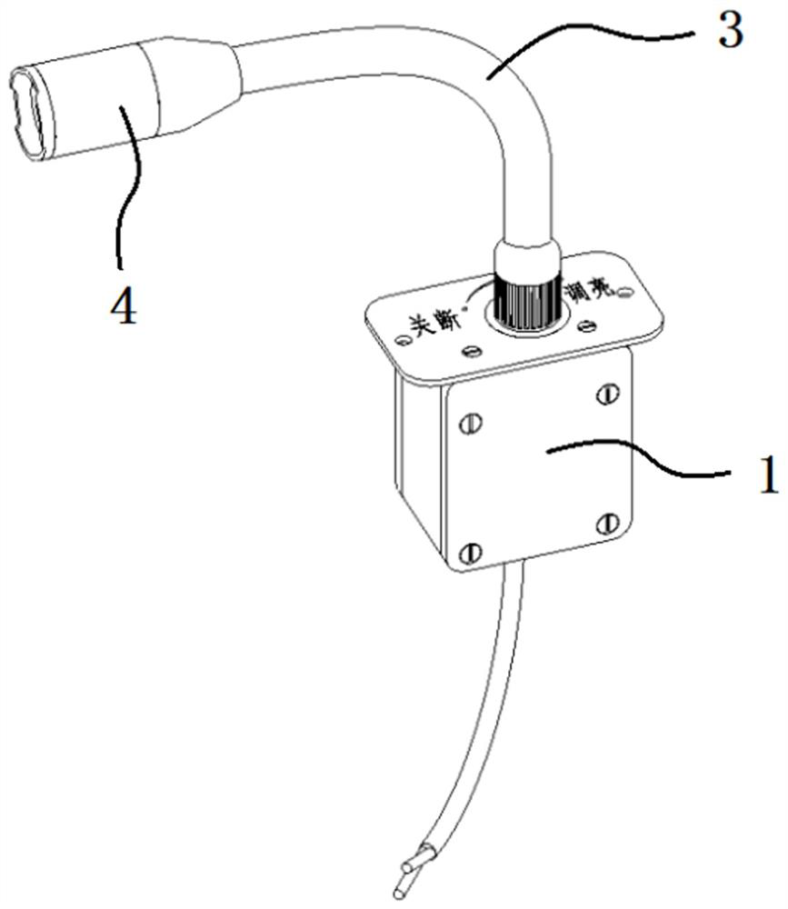 Reading lamp structure integrating knob and hose