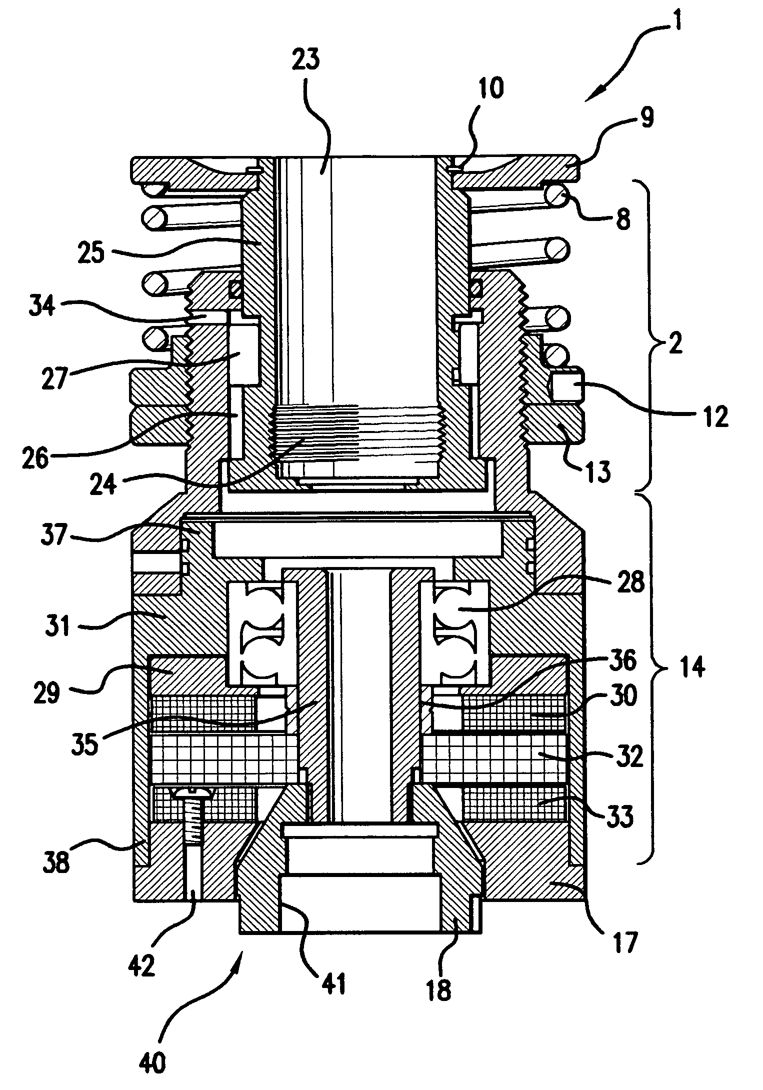 Capping head with a magnetic clutch