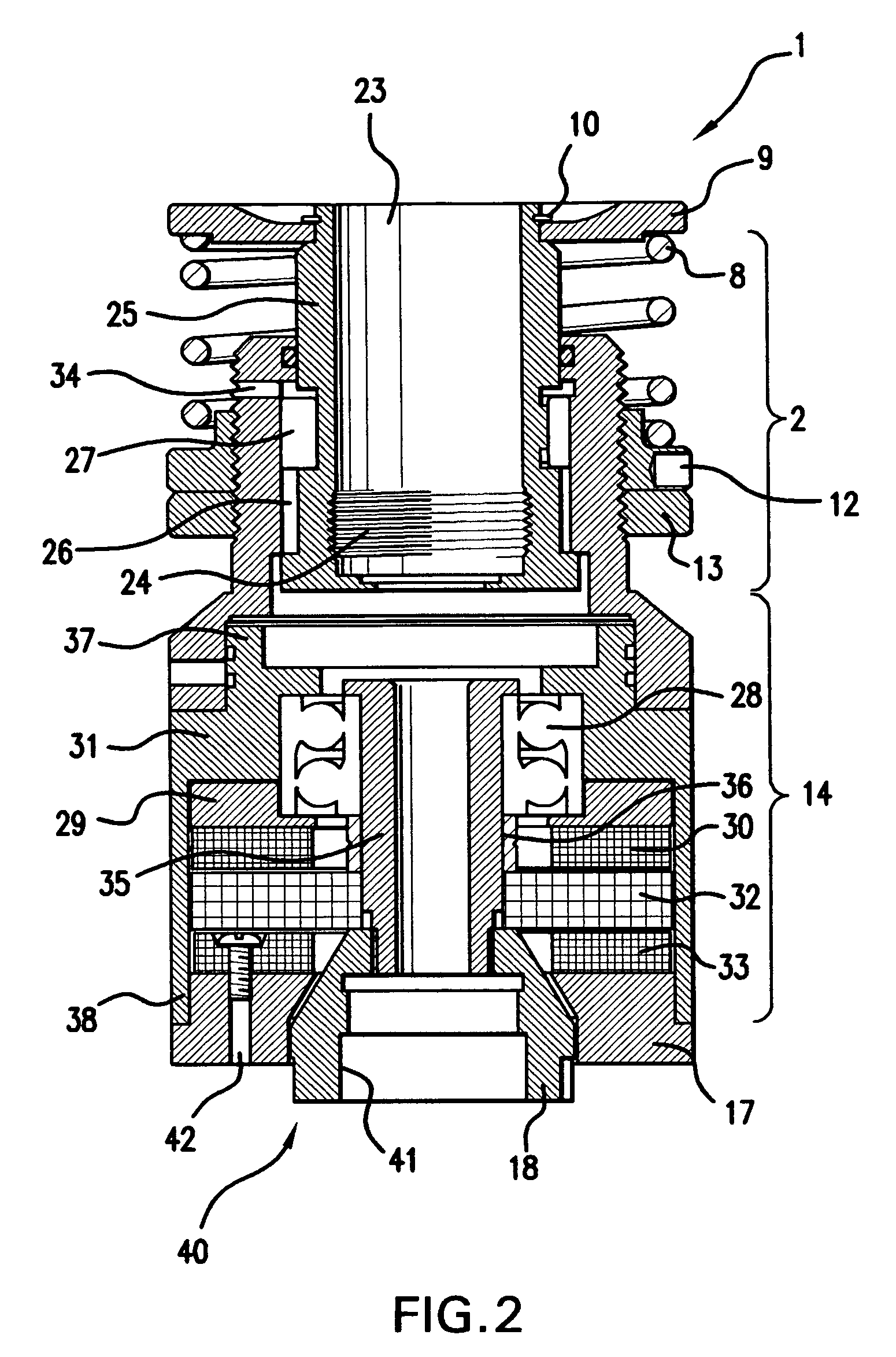 Capping head with a magnetic clutch